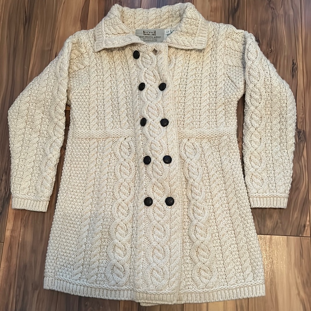 Aran Sweater Market Kids Wool Cardigan